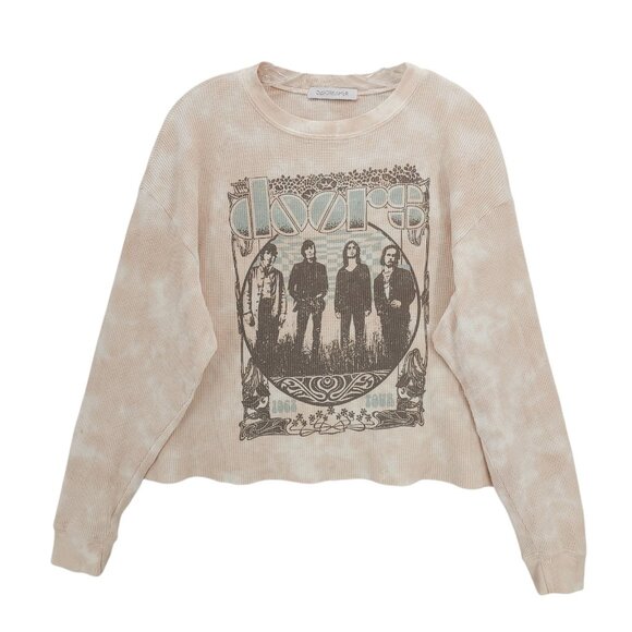 Daydreamer Tops - DAYDREAMER The Doors 1968 Tour Long Sleeve Waffle Knit Boxy Top SMALL